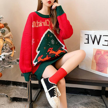 Christmas Casual Round Neck His-and-hers Knitting Sweaters
