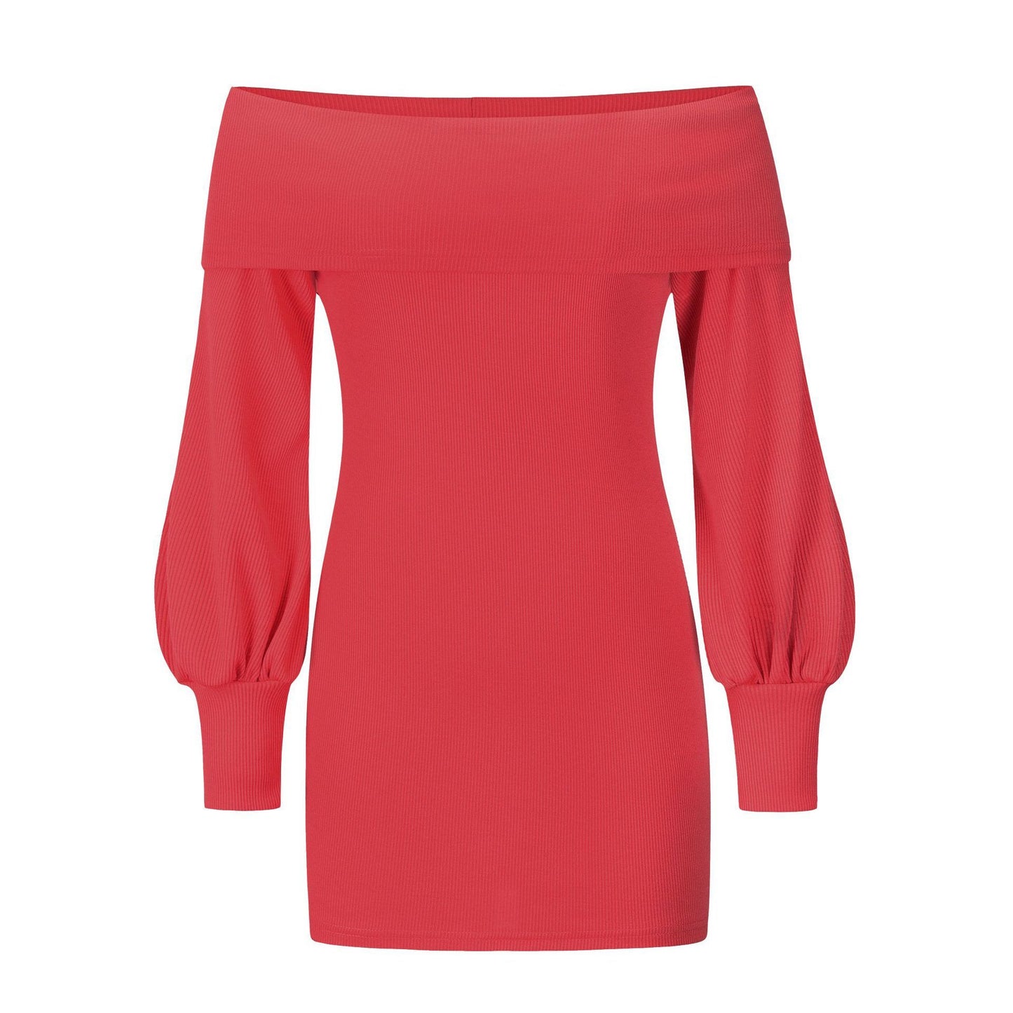 Sexy Women Knitting Bodycon Off The Shoulder Dresses-STYLEGOING