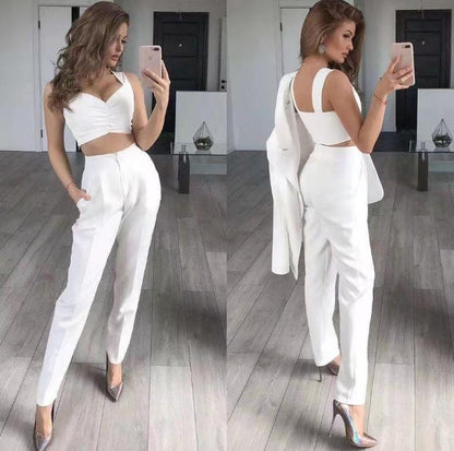 Classy Women Office Lady There Pieces Outfits-STYLEGOING