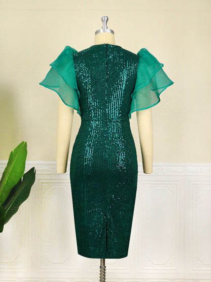 Sexy See Through Green Evening Party Dresses