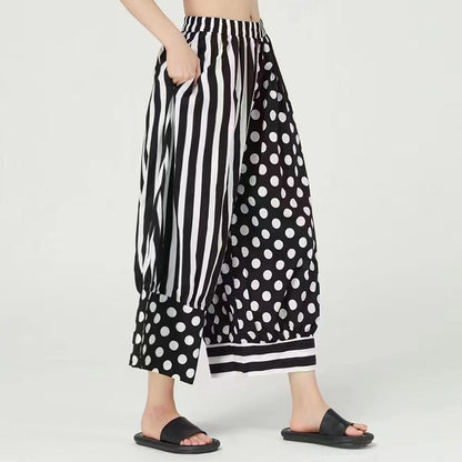 Casual High Waist Striped Wide Legs Women Pants