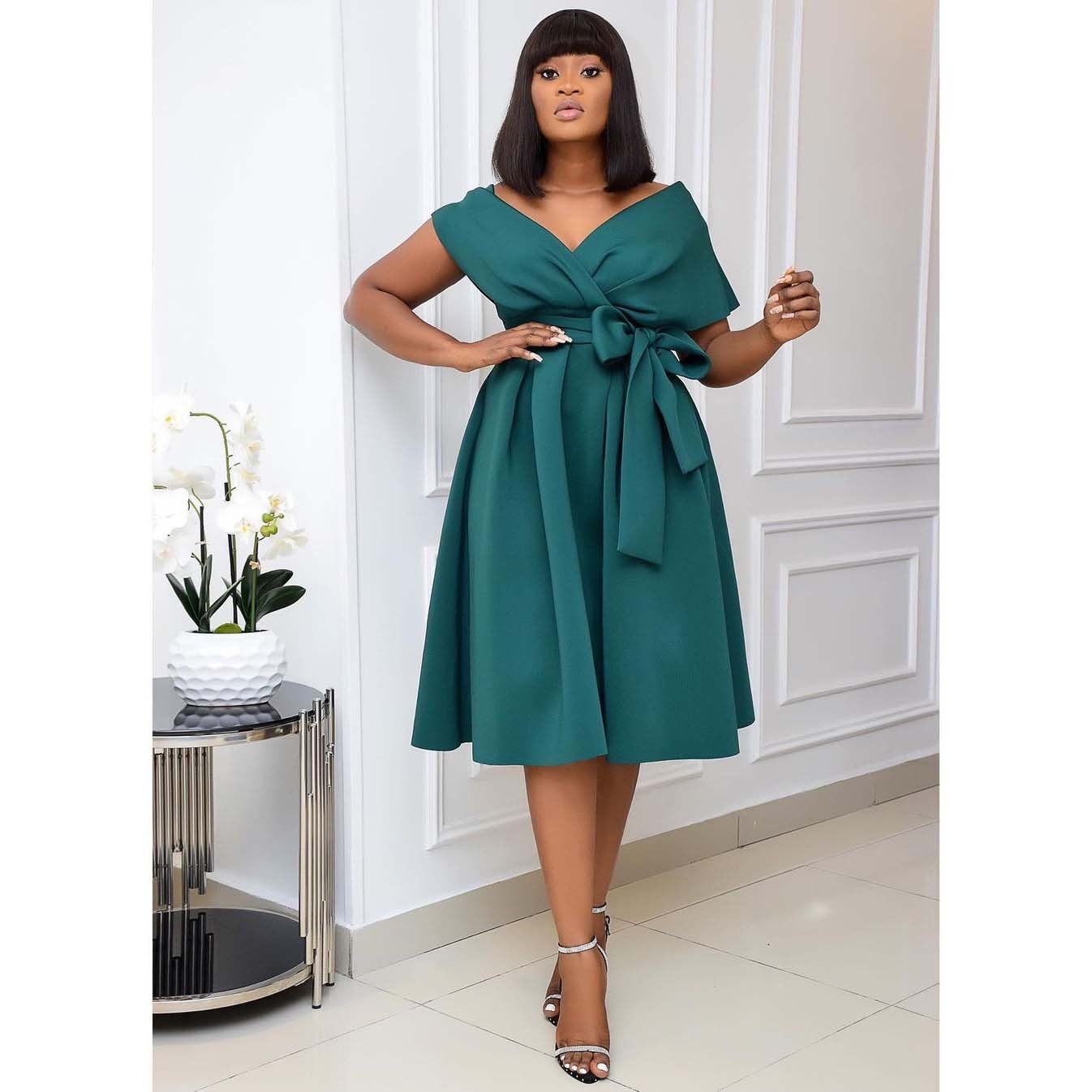 Women Summer Off The Shoulder Party Evening Dresses-STYLEGOING