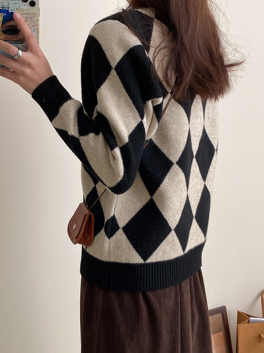 Vintage High Neck Pullover Sweaters for Women