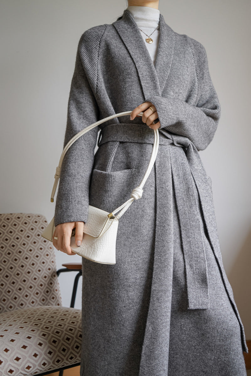 Women Romper Style Knitted Woolen Cardigan Overcoat