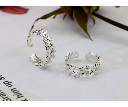 Luxury Irregular Open End Sterling Silver Rings