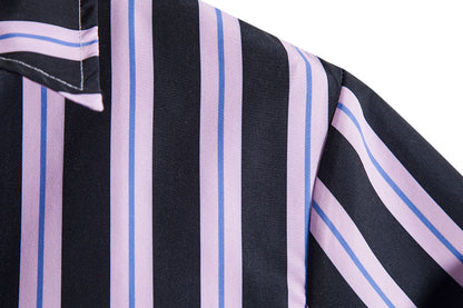 Casual Summer Striped Men's Short Sleeves Shirts