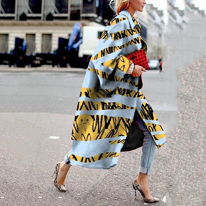 Classy Print Women Long Coats