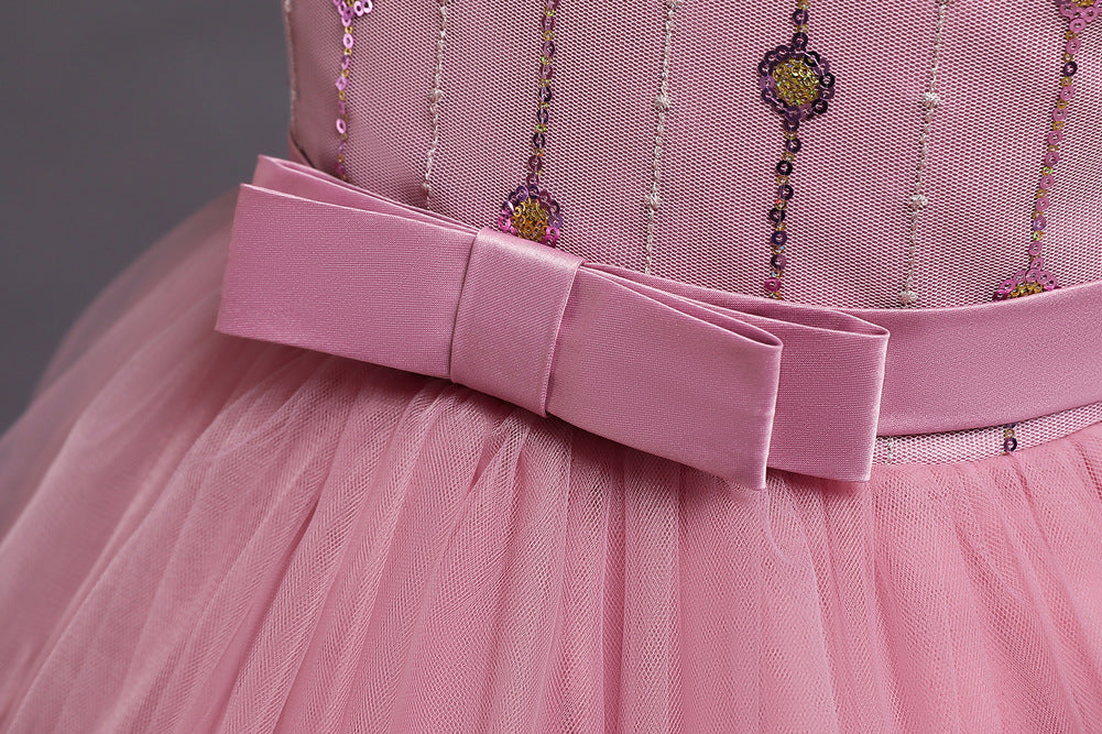 Lovely Girl's Princess Brush Train Ball Party Dresses