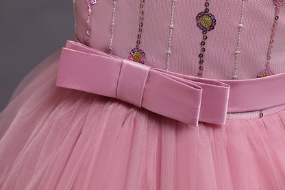 Lovely Girl's Princess Brush Train Ball Party Dresses