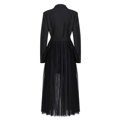 Black Blazer Overcoat and Designed Tulle Skirts