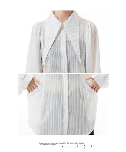 Designed See Through Long Sleeves Shirts for Women