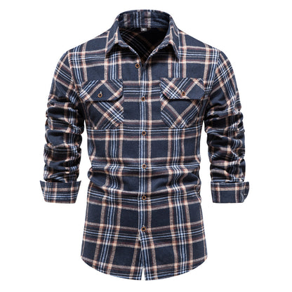 Fall Plaid Long Sleeves Shirts for Men