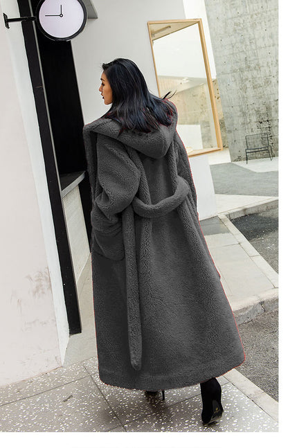Luxury Women Fashion Long Fur Overcoat for Winter