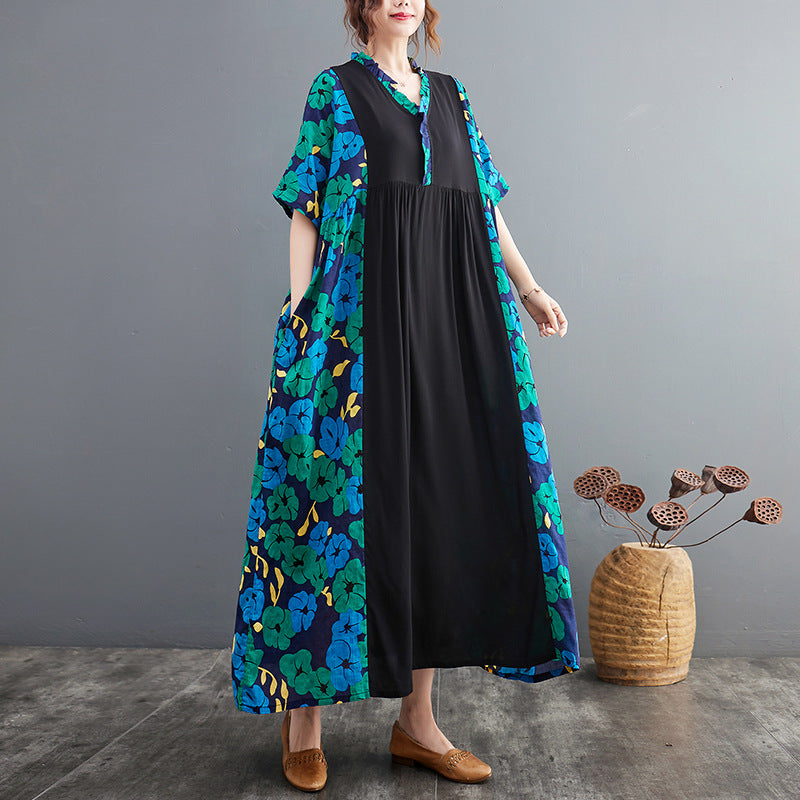 Vintage Short Sleeves Summer Long Cozy Dresses