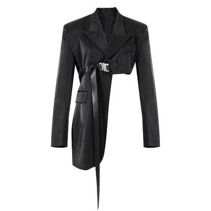 Irregular Designed Black Blazers for Women
