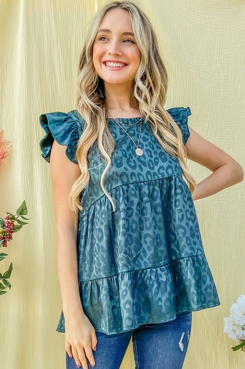 Summer Ruffled Round Neck Women Blouses