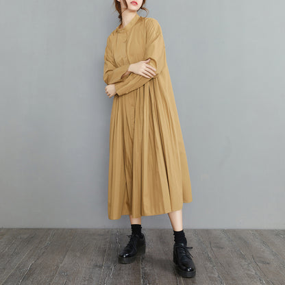 Vintage Stand Collar Plus Sizes Fall Shirts Dresses