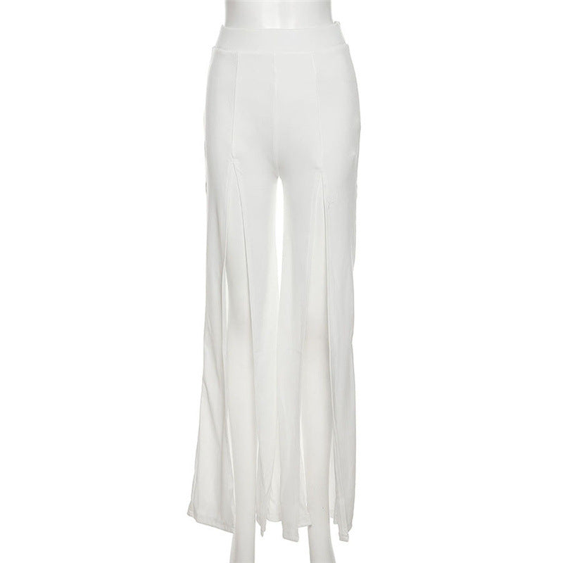 Sexy High Waist Slim Split Front Casual Pants