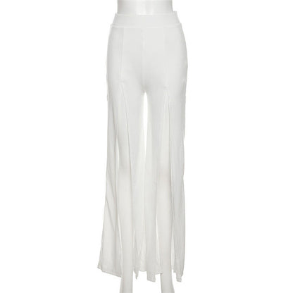 Sexy High Waist Slim Split Front Casual Pants