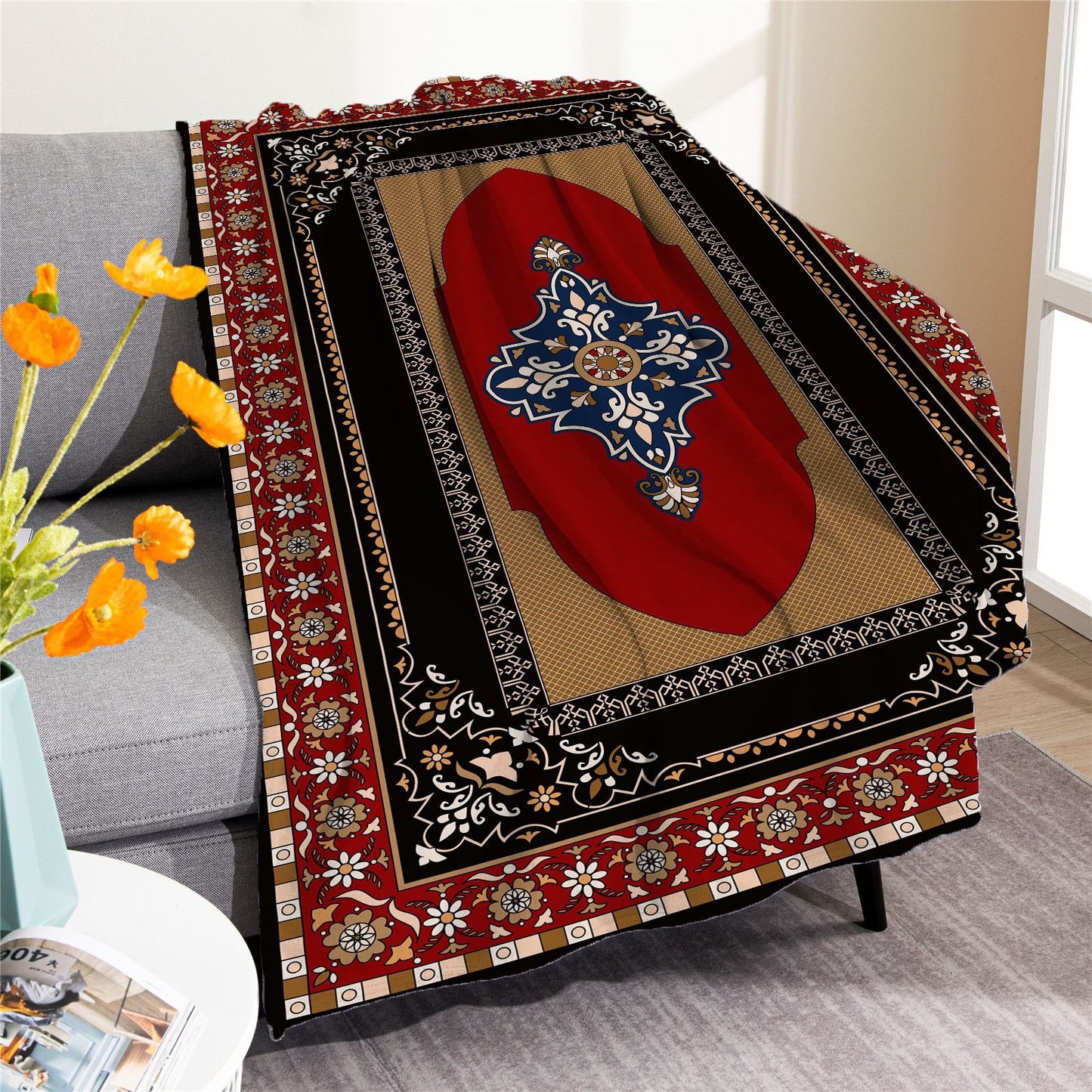 Vintage Boho Fleece Throw Blankets