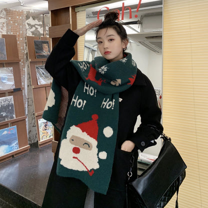 Christmas Santa Claus Knitted Winter Scarves for Gifts