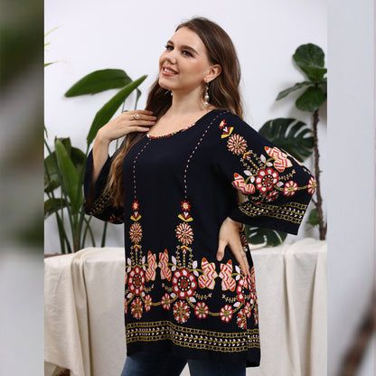 Elegant Cotton Plus Sizes Women Blouses