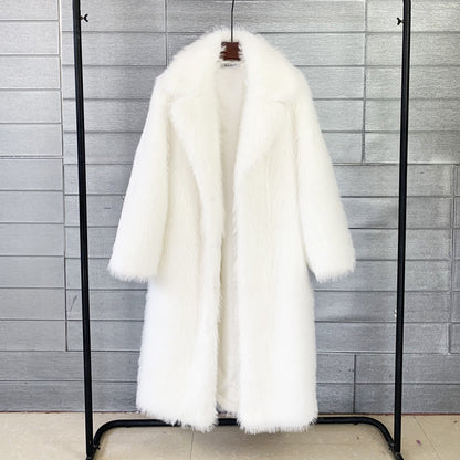 Winter Man-made Faux Fur Coats for Women