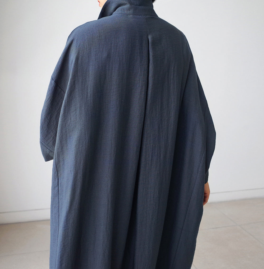 Vintage Linen Plus Sizes Batwing Long Cozy Shirts Dresses