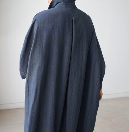 Vintage Linen Plus Sizes Batwing Long Cozy Shirts Dresses
