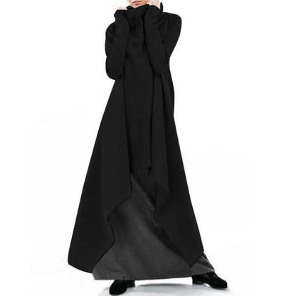 Women Irregular High Neck Sporting Long Hoodies-STYLEGOING