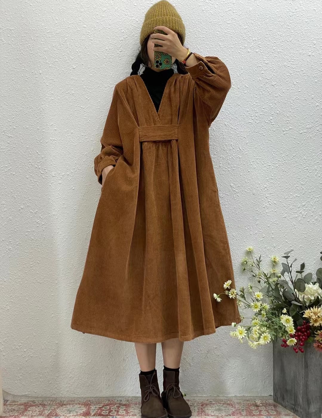 Vintage Plus Sizes High Waist Cozy Dresses