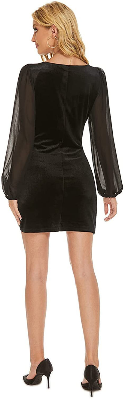Sexy V Neck Long Sleeves Party Dresses