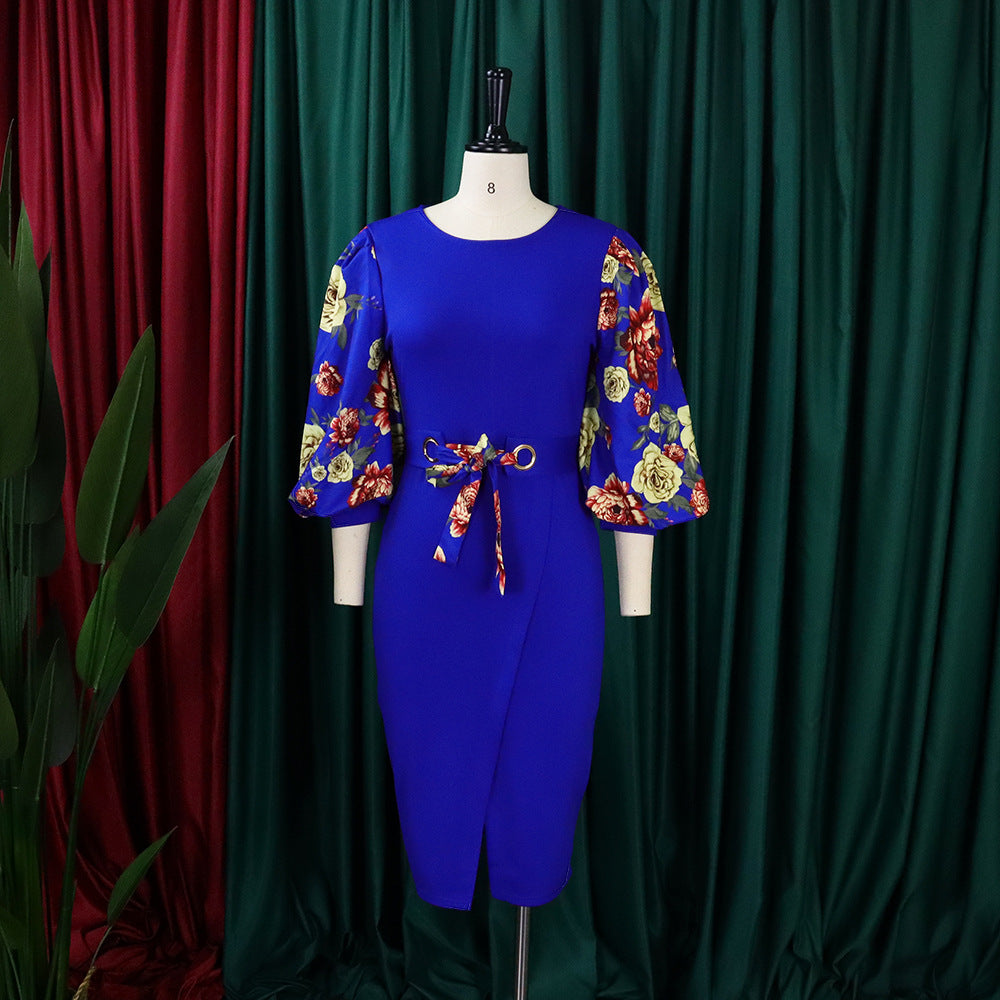 Classy Floral Print Plus Sizes Dresses for Women