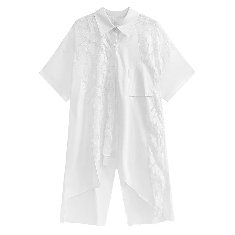 Designed Summer Lace Women Short Sleeves Shirts