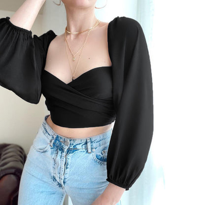 Sexy Square Neckline Backless Summer Women Tops