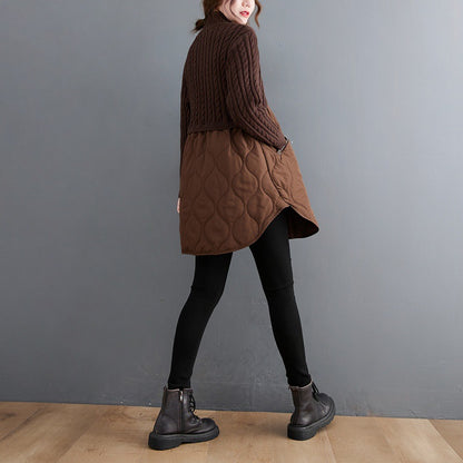 Women High Neck Winter Knitting Pullover Overcoat