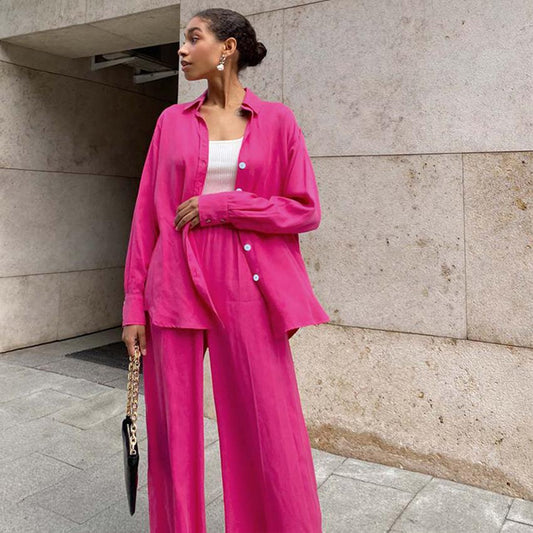 Fall Casual Turnover Collar Two Pieces Outfits-STYLEGOING