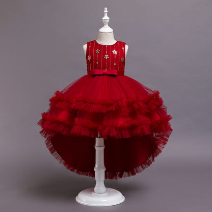 Lovely Girl's Princess Brush Train Ball Party Dresses