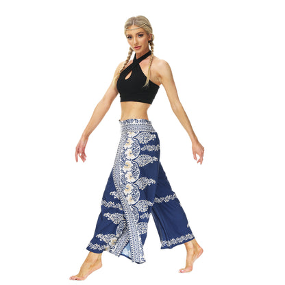 Casual Floral Print Women Yoga Loose Pants