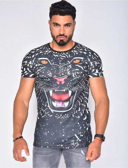 New Leopard Head Print Short Sleeves T-shirts-STYLEGOING