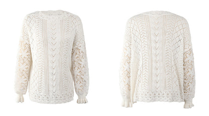 Women Lace Knitting Hollow Out Sweaters