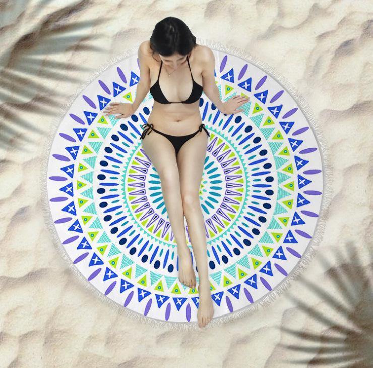 Women Summer Beach Fast Drying Print Beach Towel-STYLEGOING