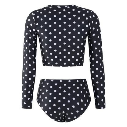 Black Dot Long Sleeves Surf Wear for Women
