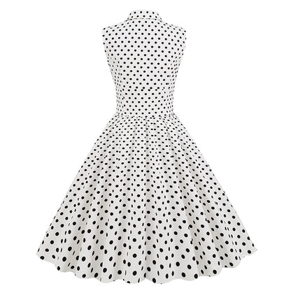 Vintage Sleeveless Polka Dot Dresses