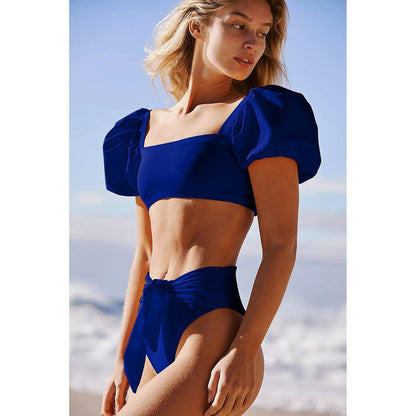 Puff Sleeves Summer Beach Swimsuits-STYLEGOING