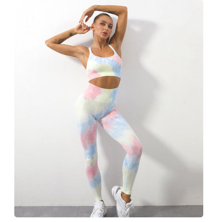 Sexy Halter Dyed Yoga Suits for Women