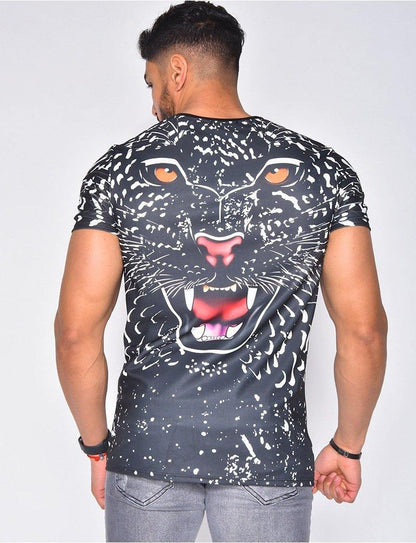 New Leopard Head Print Short Sleeves T-shirts-STYLEGOING