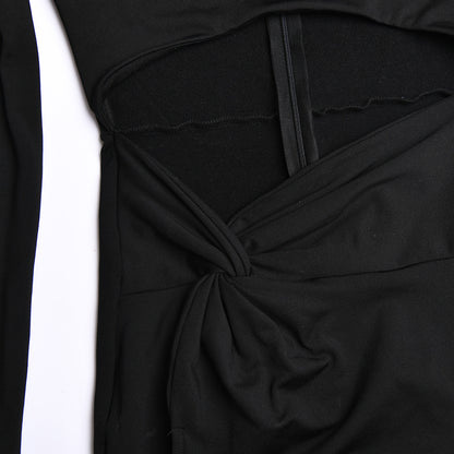 Sexy Square Neckline Split Front Long Sleeves Dresses