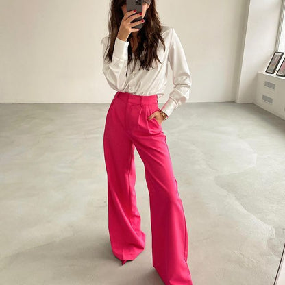 Casual High Waist Women Wide Legs Pants