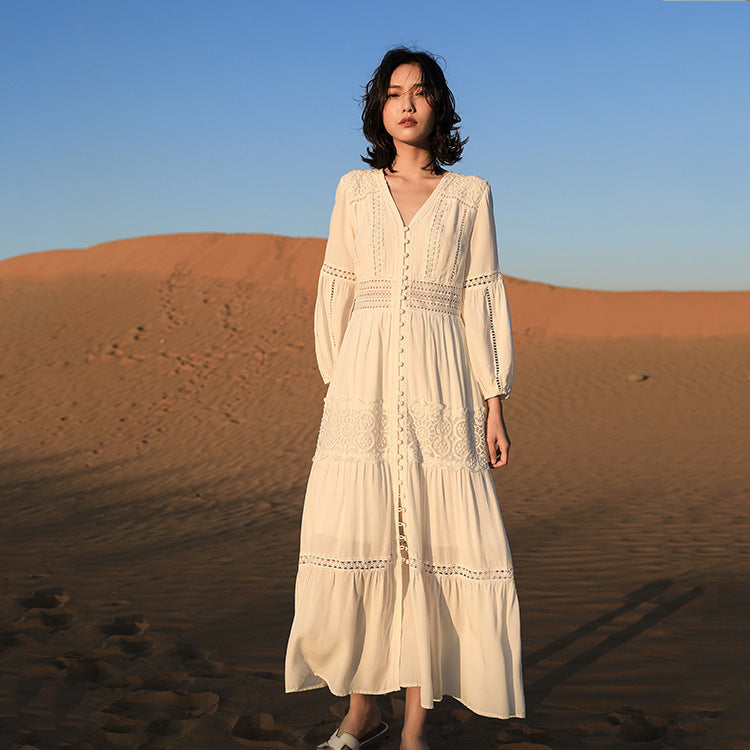 Classy Summer V Neck Holiday Beach Dresses